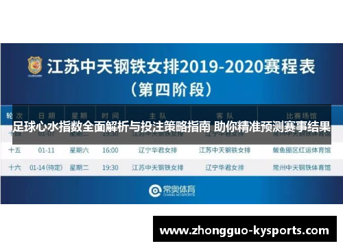 足球心水指数全面解析与投注策略指南 助你精准预测赛事结果 足球心水指数全面解析与投注策略指南 助你精准预测赛事结果