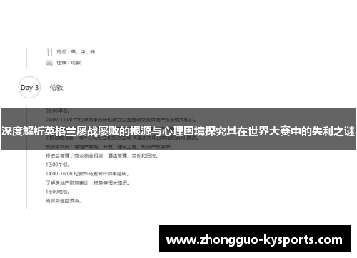 深度解析英格兰屡战屡败的根源与心理困境探究其在世界大赛中的失利之谜 深度解析英格兰屡战屡败的根源与心理困境探究其在世界大赛中的失利之谜